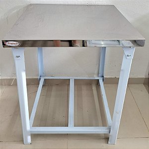 Bancada/ Mesa Tampo de Inox com pés de ferro - 70x70 - Itajobi [Usada]
