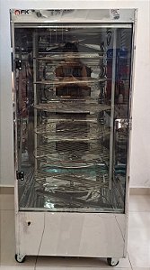Máquina para Assar Frangos 120Kg Giratória - MOD: FKGAI 120 - Fornos Kaiçara [Seminova] * Kit Mesinha e Tesoura