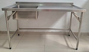 Pia / Bancada com Cuba Esquerda - 1,5m x 65 x 90 - Fritomaq [Usada]