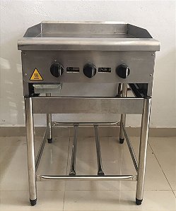 Chapa Americana a Gás GLP 60cm - Com 18mm Profissional Com Módulo Inox CGP60 - Venâncio [Seminova] * Fabricação 04/2023
