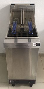 Fritadeira a Gás Industrial 30 Litros Zona Fria de Óleo FOG 2 C Metalcubas [Seminova] * Fabricação 05/2022