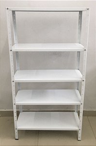 Estante Ferro Pintura Epóxi - Cor Branco com 5 planos 135x70x28 [Usada]