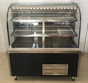 Vitrine Refrigeradora - Ar Forçado com Vidros Curvos de Inox - 220v - Ag. Rebelo [Usada]