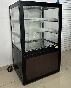 Vitrine Refrigerada para bolos e doces 70cm Preto - 220V - Ômega [Usada]