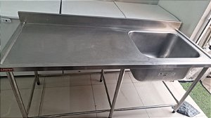 Bancada com cuba direita - Alfatec 1.80m x 70cm x 90cm [Usada]