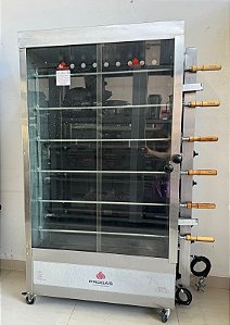 Máquina /Assador De Frangos Rotativo Tubular 6 Espetos Cap. 30 Peças PR-634 N GLP - Progás