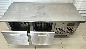 Balcão Refrigerado Baixo 2 Gavetas Aço Inox 1,60 mt 220V Maquinbal [Usado]