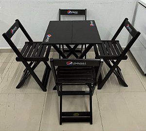 Conjunto de Mesa 60x60cm com 4 Cadeira dobráveis [Novo]