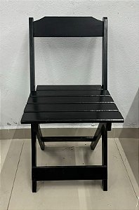 Cadeira Dobrável de Madeira Preto [Novo]