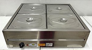 Banho Maria / Buffet de Mesa Térmico Inox 4 Cubas IBET [Seminovo]