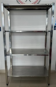 Estante 04 Plano liso de Inox 430 - 1.75m x 1m x 50cm [Usada]