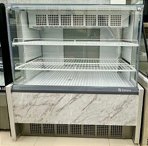 Vitrine Refrigerada Confeitaria Dupla Função GPEA-110R BR - Branca Linha Aurora Vidro Reto 1.10m 220V - Gelopar [Seminova]