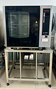 Forno Combinado Inox Elétrico 220V Trifásico 6 GNS + Cavalete + Esguicho - Topema [Seminovo]