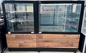 Conjunto de Vitrines Expositoras Quente e Fria 220V Ômega [Seminovo]