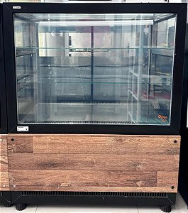 Vitrine Refrigerada Para Bolos e Doces 1,0m Preto - 220V - Ômega [Seminova]