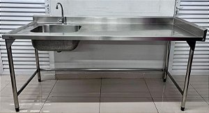 Pia / Bancada com cuba Esquerda 1.90m x 67cm x 92cm * Com Torneira - Elvi [Usada]