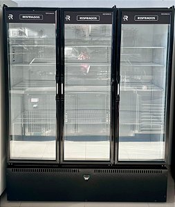 Geladeira Expositora / Auto Servico Frios E Laticinios Vanguard Asvr3p Todo Preto 3 Portas 220V - Refrimate [Seminova]