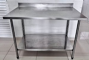 Bancada / Mesa de Inox com Prateleira Inferior Lisa 1.20x70x90cm [Usado]