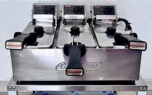 Fritadeira Elétrica Turbo 3 cubas de 3 litros 220v - Cotherm [Usada]