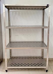 Estante de Inox Perfurada 04 Planos - Elvi [Usada]