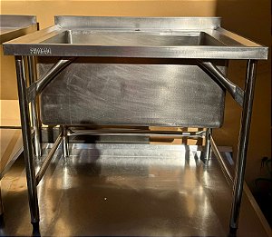 Tanque / Pia de Inox 1mx65cmx90cm - Cuba: 80x50x35cm - Fritomaq [Usado]