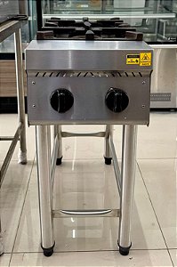 Fogão 02 Bocas de Inox 304 Modular a gás C/ Cavalete [Seminovo]