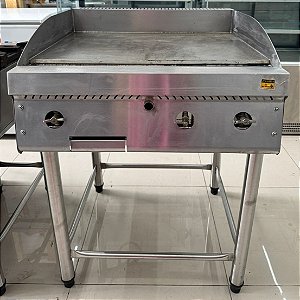Chapa Industrial a Gás em Aço Inox *Completa com Cavalete + Mangueira [Usado]