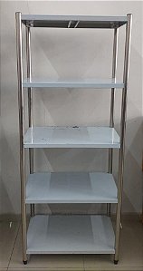 Estante de Aço Inox 5 Planos 0,80x0,50x2,0 mt [Seminova]