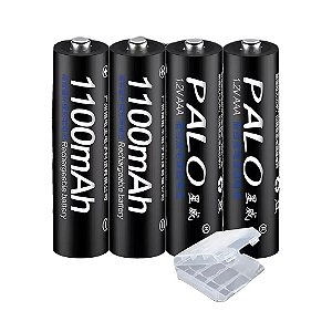 Pilhas Recarregáveis Palo AAA 1100mAh - 4 Unidades