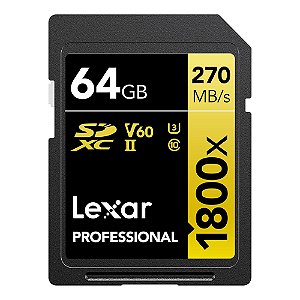 Cartão Memória Sdxc Lexar 64gb 1800x 280mbs
