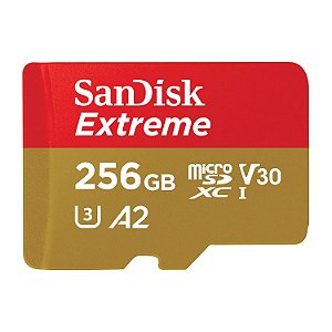 Cartão Memória MicroSDXC SanDisk Extreme 256gb 190mb/s (v30)
