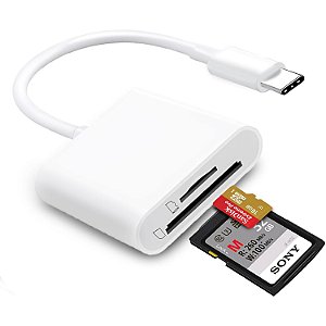 Leitor de Cartão SD e MicroSD USB-C para iPhone e Android