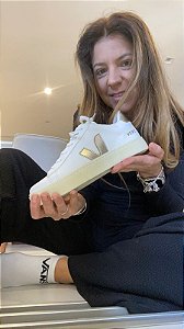 Tenis Feminino Vert Branco/Dourado