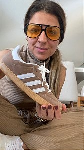 Tenis Samba Bege Camurça