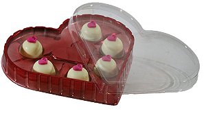 10un Candy Box Coração 6 Cavidades Flip Festas