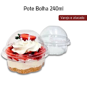 Embalagem para mini bolo 9cm Pote Bolha 240ml Flip Festas