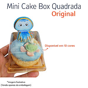 10 unidades Mini Cake Box Quadrada - Flip Festas