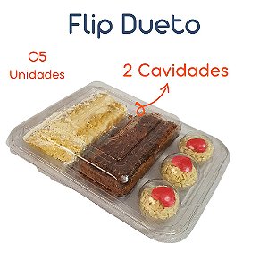 5un Embalagem para festa na escola com duas divisórias - Flip Dueto