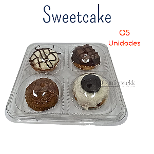 05un Embalagem para mini donuts com tampa bolha Sweetcake - Flip Festas