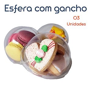 Bola cristal pet 8cm com gancho - Flip Festas