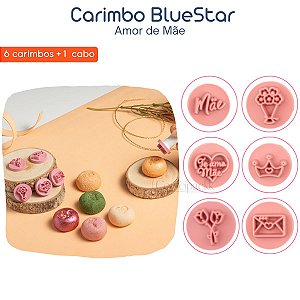 Kit Carimbos Amor de Mãe BlueStar Rosa 2cm