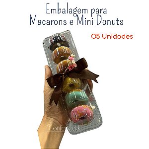 5 / 10 / 15un Embalagem para macarons ou mini donuts - Flip Festas
