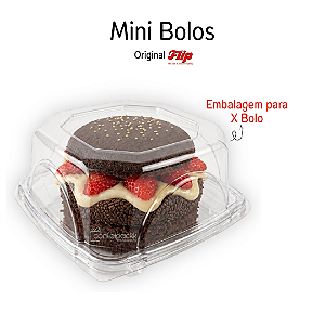 Embalagem para X-Bolo Mini Bolos Transparente Flip Festas
