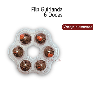 Embalagem para doces Flipball Guirlanda 6 Cavidades Cristal