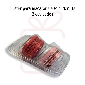 10 / 20 / 30 / 40un Embalagem para Mini donuts Macarons 2 cavidades - Flip Festas