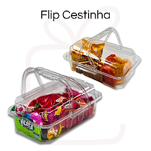 6 / 12 / 24 / 30UN FLIP CESTINHA MINI CESTINHA PIQUENIQUE TRANSPARENTE