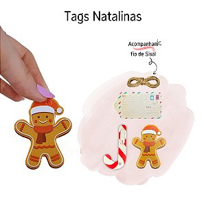 20un Tags Natalinas com Fio de Sisal Stickr