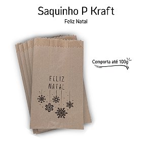 15 / 30 / 45un Embalagem Kraft Saquinho Decorado Feliz Natal para Doces Lembrancinhas e Presentes