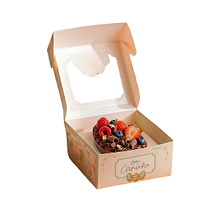 Caixa para Mini Ovo de Páscoa 50g ou 4 Docinhos com Visor Linha Vilarejo