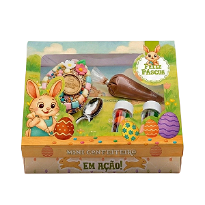 Caixa Mini Confeiteiro Caça aos Ovos com acessórios - Conceito Embalagens